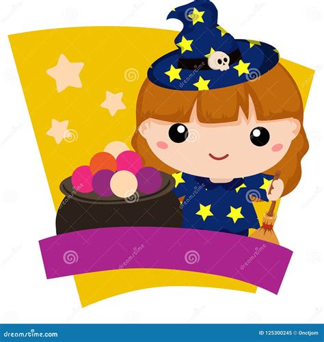 Join the trick-or-treat adventure with our adorable witch cartoon for Halloween!